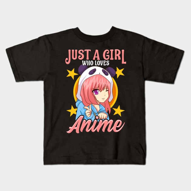 Cute & Funny Just A Girl Who Loves Anime Kids T-Shirt by theperfectpresents